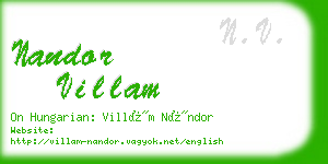 nandor villam business card